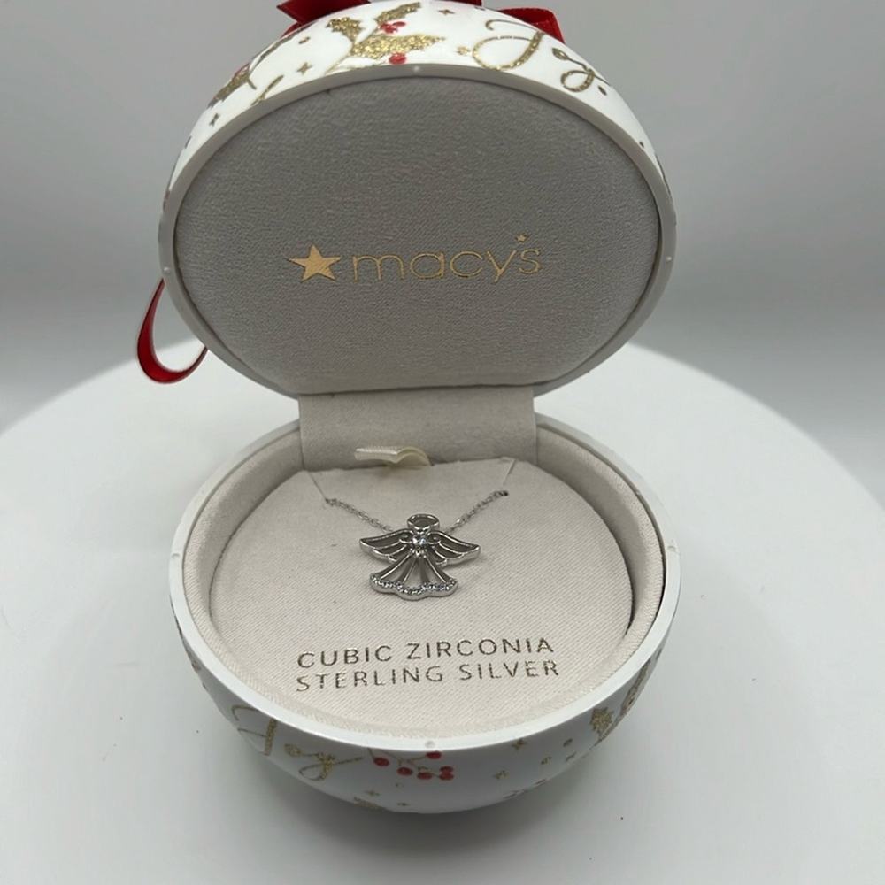Macys sterling silver angel necklace